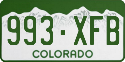 CO license plate 993XFB