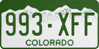 CO license plate 993XFF