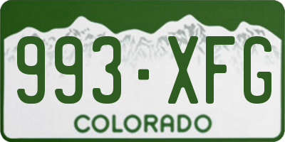 CO license plate 993XFG