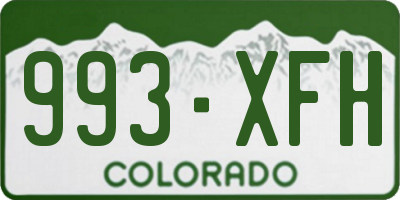 CO license plate 993XFH