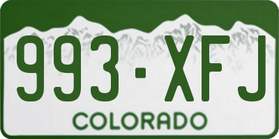 CO license plate 993XFJ