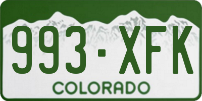 CO license plate 993XFK