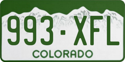 CO license plate 993XFL