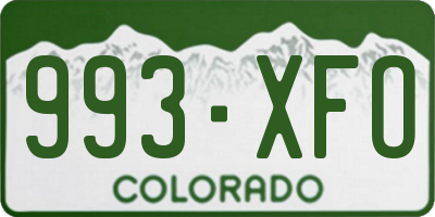 CO license plate 993XFO