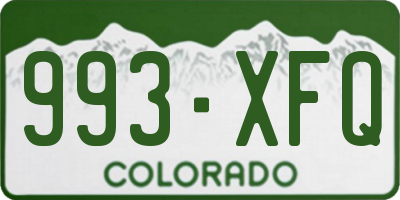 CO license plate 993XFQ