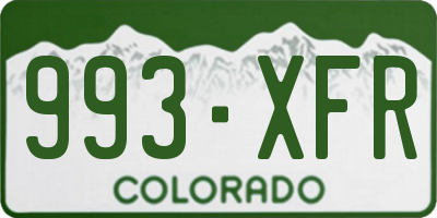 CO license plate 993XFR