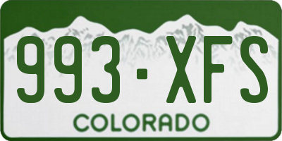 CO license plate 993XFS