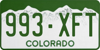 CO license plate 993XFT