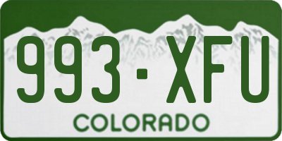 CO license plate 993XFU