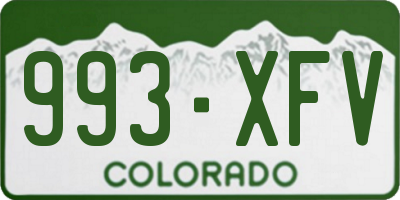 CO license plate 993XFV