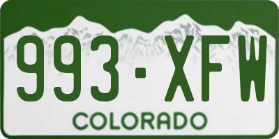 CO license plate 993XFW