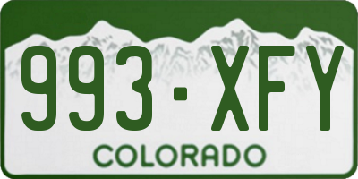 CO license plate 993XFY