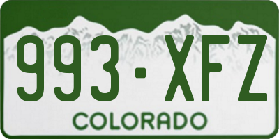CO license plate 993XFZ