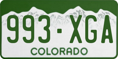 CO license plate 993XGA