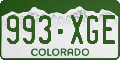 CO license plate 993XGE