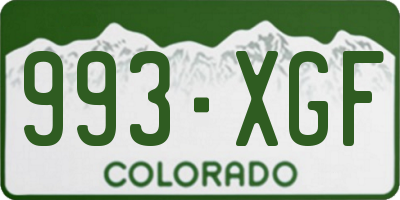CO license plate 993XGF
