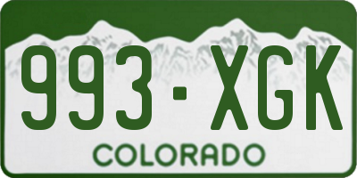 CO license plate 993XGK