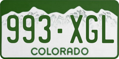 CO license plate 993XGL