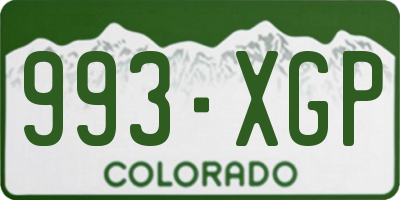 CO license plate 993XGP