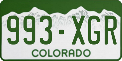 CO license plate 993XGR