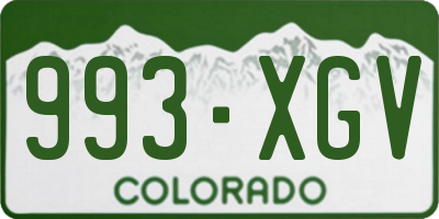 CO license plate 993XGV