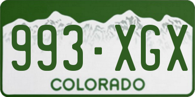 CO license plate 993XGX