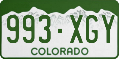 CO license plate 993XGY