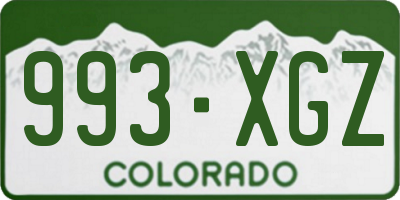 CO license plate 993XGZ