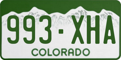 CO license plate 993XHA