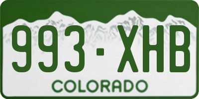 CO license plate 993XHB