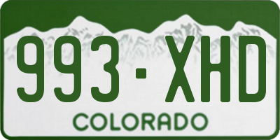 CO license plate 993XHD
