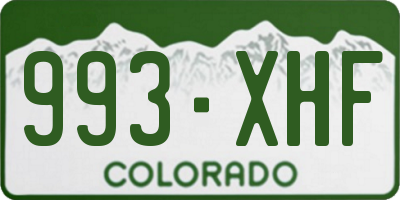 CO license plate 993XHF