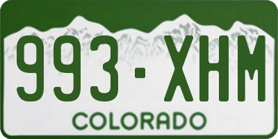 CO license plate 993XHM