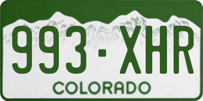 CO license plate 993XHR