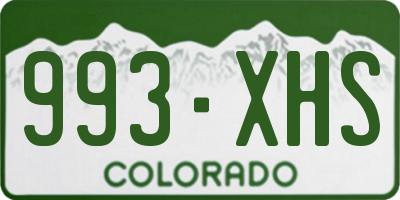 CO license plate 993XHS