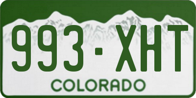 CO license plate 993XHT