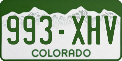 CO license plate 993XHV