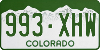 CO license plate 993XHW