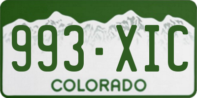 CO license plate 993XIC