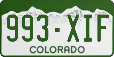 CO license plate 993XIF