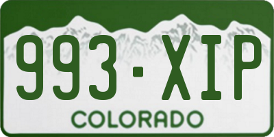 CO license plate 993XIP