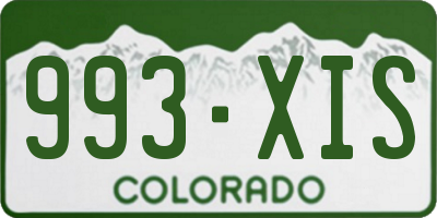 CO license plate 993XIS