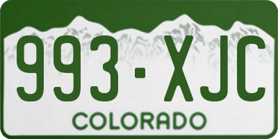 CO license plate 993XJC