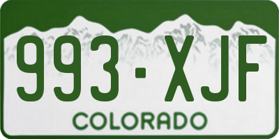 CO license plate 993XJF