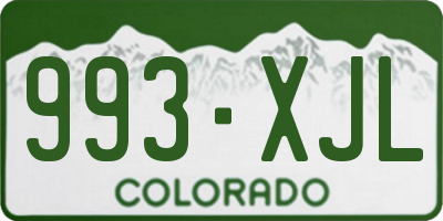 CO license plate 993XJL
