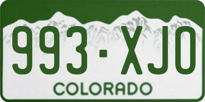 CO license plate 993XJO