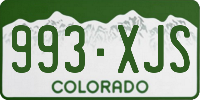 CO license plate 993XJS