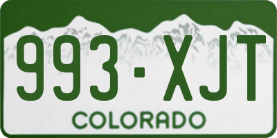 CO license plate 993XJT