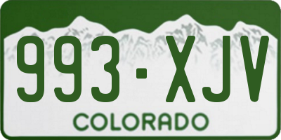 CO license plate 993XJV