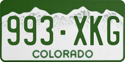 CO license plate 993XKG